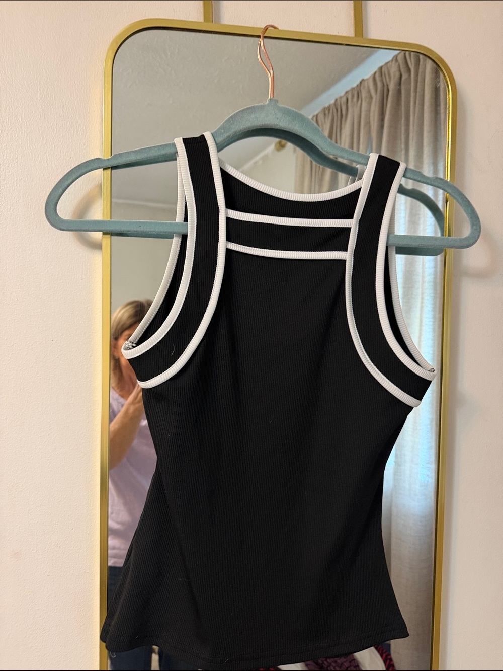 SHEIN Black Tank Top with White Trim